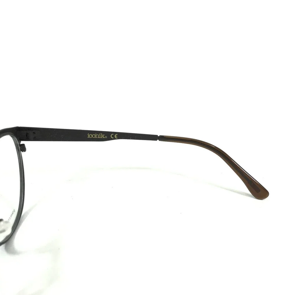 Iconik Eyeglasses Frames Caera C02 Brown Round Full Rim 51-19-140